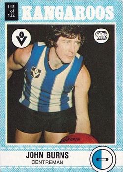 1977 Scanlens VFL #115 John Burns Front